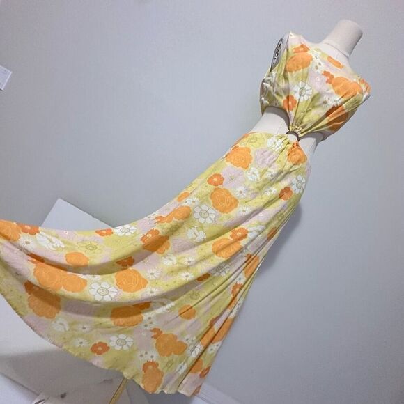 Charlie Holiday Clemence Cutout Floral Dress 4 Boho Retro Beachy Cottagecore Ret - Picture 11 of 13